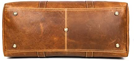 Leather Travel Duffle Bag | Gym Sports Bag Airplane Luggage Carry-On Bag | Gift for Father's Day By Aaron Leather - Afbeelding 6