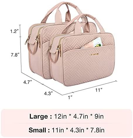 Large Toiletry Bag, Bagsmart Travel Makeup Organizer Water-resistant Makeup Cosmetic Bag Travel Bag for Accessories, Shampoo, Full Sized Container, Toiletries - Afbeelding 6