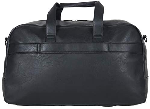 Kenneth Cole Reaction Port Stanley 20" Duffel Pebbled Vegan Leather Carry On Shoulder Duffle Travel Bag, Black - Afbeelding 2