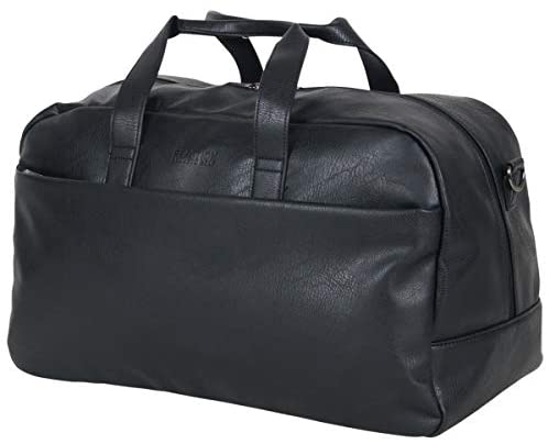 Kenneth Cole Reaction Port Stanley 20" Duffel Pebbled Vegan Leather Carry On Shoulder Duffle Travel Bag, Black - Afbeelding 10