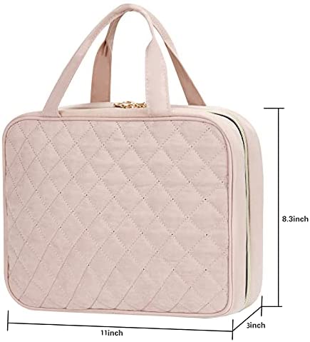 BELLSPIN Toiletry Bag Womens Clear Travel Makeup Bags with Hanging Hook, Travel Makeup Organizer Cosmetic Bag for Travel Toiletries and Shower Accessories(Shell Pink) - Afbeelding 6