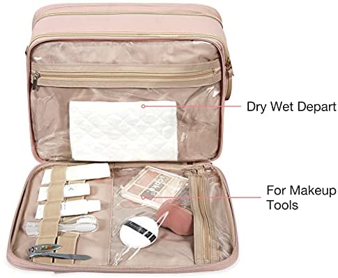 Large Toiletry Bag, Bagsmart Travel Makeup Organizer Water-resistant Makeup Cosmetic Bag Travel Bag for Accessories, Shampoo, Full Sized Container, Toiletries - Afbeelding 4