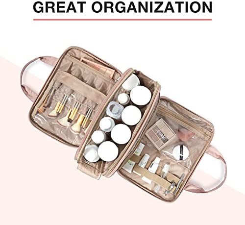 Large Toiletry Bag, Bagsmart Travel Makeup Organizer Water-resistant Makeup Cosmetic Bag Travel Bag for Accessories, Shampoo, Full Sized Container, Toiletries - Afbeelding 2