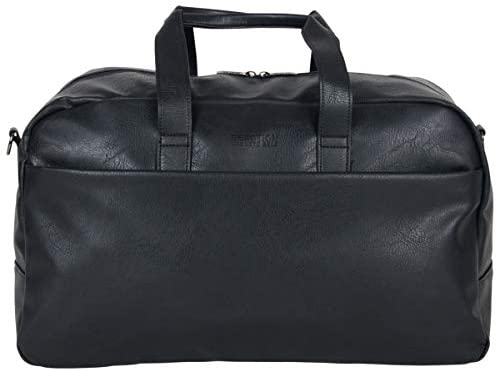 Kenneth Cole Reaction Port Stanley 20" Duffel Pebbled Vegan Leather Carry On Shoulder Duffle Travel Bag, Black - Afbeelding 7