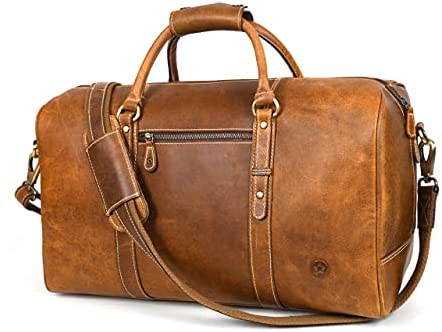 Leather Travel Duffle Bag | Gym Sports Bag Airplane Luggage Carry-On Bag | Gift for Father's Day By Aaron Leather