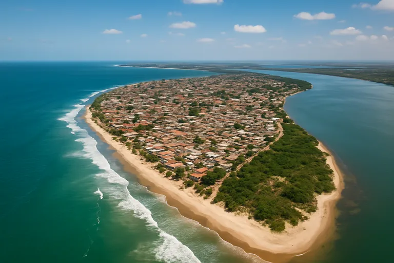 Banjul op de kaart: west-afrikaanse kuststad tussen oceaan en Gambia-riviermonding