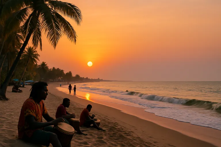 Bruisende avonden en luie stranddagen aan de kust van senegambia in Gambia